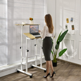Tangkula Mobile Stand Up Desk, Adjustable Computer Desk, Height Adjustable and Special Tilting Surface Design