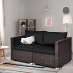 Wicker Loveseat 2 Piece - Tangkula