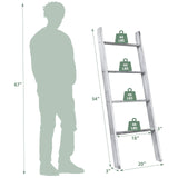 4-Tier Wooden Blanket Ladder, 4.5 ft Farmhouse Storage Rack