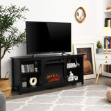 Fireplace TV Stand, 58 Inches Entertainment Media Console Center w/18 Inches 1400W Electric Fireplace