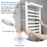 Tangkula Towel Warmer, 8 Bars 110W Wall Mounted Electric Heated Towel Rack with Top Tray