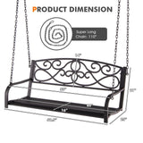 Tangkula 2 Person Hanging Porch Swing, Patio Swing Bench with Chains