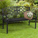 Tangkula Outdoor Steel Garden Bench Park Bench