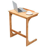 Bamboo TV Tray Sofa Side Table, 7 Angles Adjustable Couch Table