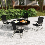 Tangkula Set of 2/4 Patio Folding Chairs, High Back Dining Chairs with Weather-Resistant Fabric