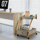 Tangkula Rolling End Table, 2-Tier Side Table w/Tray Top, Pull-Out Drawer & Lockable Casters