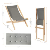 Tangkula Folding Sling Chair, Outdoor Wood Portable Beach Chair