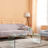 Tempered Glass Coffee Table Accent Cocktail Side Table Living Room
