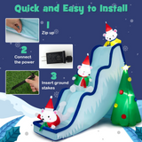 Tangkula Christmas Inflatable Polar Bear Slide Scene Decoration