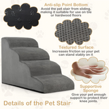 Tangkula Foam Dog Stairs for High Beds, Extra Wide & Deep Pet Ramp
