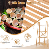 Tangkula 4 Tier Bamboo Ladder Bookshelf, Freestanding Plant Display Stand