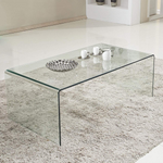 Tempered Glass Coffee Table - Tangkula