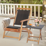 Patio Lounge Chair and Side Table Set - Tangkula