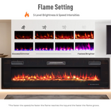 68 Inches Recessed Electric Fireplace - Tangkula