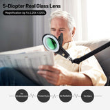 Magnifier Glass Desk Lamp with a Small 12D Lens, 5"Diameter Glass Lens