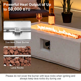 42" Rectangle Terrazzo Propane Gas Fire Table with Auto-Ignition - Tangkula
