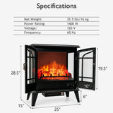 Tangkula 25 Inches Electric Fireplace Stove, 1400 W Freestanding Fireplace Heater