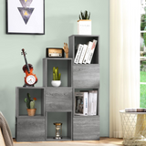 Tangkula Wooden Cube Bookcase, Freely Combined Storage Bookshelf with 9 lattices