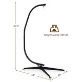 Hammock Stand, Steel C Stand for Hanging Chair, 360-Degree Rotation Egg Chair Stand
