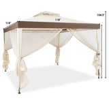 Tangkula 10'x 10' Canopy Gazebo Tent Shelter Art Steel Frame