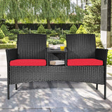 Wicker Patio Conversation Furniture Set - Tangkula