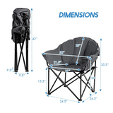 Tangkula Oversized Camping Chair, Outdoor Padded Folding Chair with Cup Holder