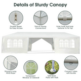 Tangkula 10' x 30' Outdoor Waterproof Gazebo Canopy w/ 6 Removable Sidewalls and 2 Doorways