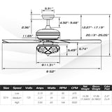 Tangkula 52-Inch Ceiling Fan with Remote Control