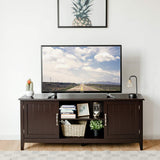 Farmhouse Wood Barn Door TV Stand for TV's up to 65" Flat Screen, Living Room Media Console Storage Cabinet with