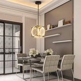 Tangkula Modern LED Pendant Light, Square Ceiling Light Fixture