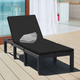 Tangkula Patio Wicker Lounge Chair, Outdoor Rattan Adjustable Reclining Backrest Lounger Chairs
