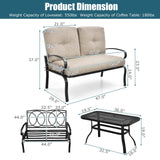 Patio Loveseat with Table Set - Tangkula