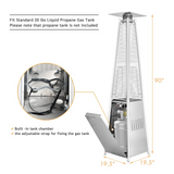 Tangkula 90-inch Outdoor Patio Heater, 42000 BTU Portable Pyramid Propane Heater with Wheels, Quartz Glass Tube