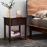 Tangkula End Table with Drawer, Nightstand w/Drawer and Storage Shelf