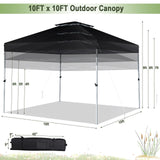 Tangkula 10x10 Ft Pop Up Canopy, Easy Set-up Outdoor Canopy with Center Lock