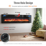 Tangkula 30 Inches Recessed Electric Fireplace, in-Wall & Wall Mounted Electric Heater