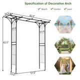 6.8 Ft Garden Arbor, Metal Arch with Trellis for Climbing Plant, Vines, Flowers