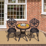 Tangkula 3 Piece Cast Aluminum Bistro Set