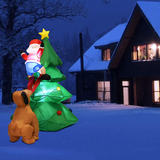 Tangkula 6 FT Inflatable Christmas Tree with Santa Claus & Dog