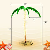 7 FT LED Lighted Palm Tree with 306 LED Lights, Outdoor & Indoor Holiday Decoration