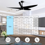 Tangkula 60 Inch Ceiling Fan with Light