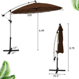 Tangkula 10 FT Patio Offset Umbrella, Outdoor Cantilever Umbrella