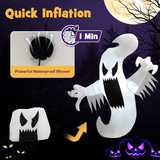 Tangkula 5 FT Halloween Inflatable Ghost, Blow-up Hanging Decoration with 2 Built-in LED Lights & Powerful Blower