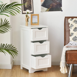 Tangkula Bathroom Floor Cabinet, Tower Storage Cabinet with Anti-Tipping Device