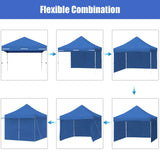 Tangkula 10x10ft Ez Pop up Canopy Tent, Commercial Instant Canopy with 8 Removable Zippered Sidewalls & Extended Awning