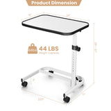 Overbed Table with Wheels - Tangkula