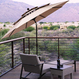 10 Ft 3 Tier Patio Umbrella, Outdoor Umbrella W/Double Vented