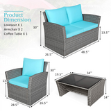 Tangkula 4 Pieces Patio Furniture Set