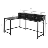 Tangkula 66.5 Inches L-Shaped Desk, Space Saving Corner Computer Desk with Hutch