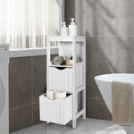 Side Floor Cabinet with 2 Switchable Drawers - Tangkula